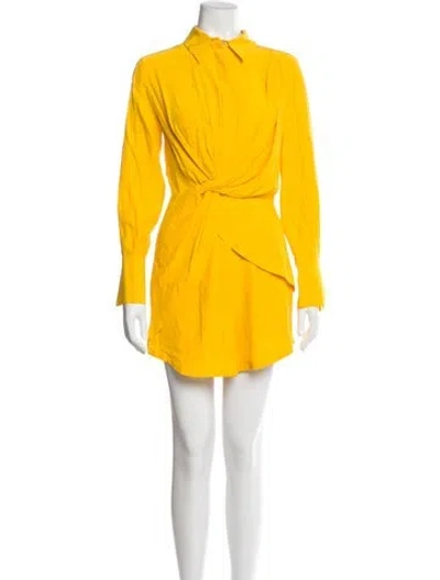 Pre-owned Acler Silk Mini Dress In Yellow
