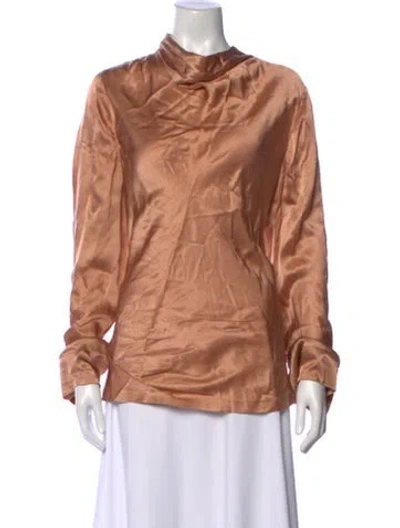 Pre-owned Acler Silk Mock Neck Blouse In Pink