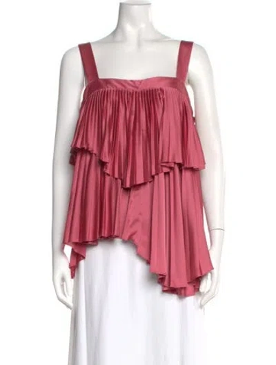 Pre-owned Acler Silk Square Neckline Top In Pink