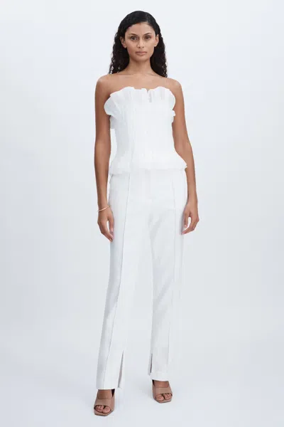 Acler Slim-fit Ivory Ankle-zip Tailored Trousers