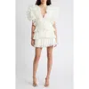 Acler Spenmoss Pleated Ruffle Minidress In Ivory