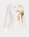 Acler Spunhill Long-sleeve Satin Shirt In White