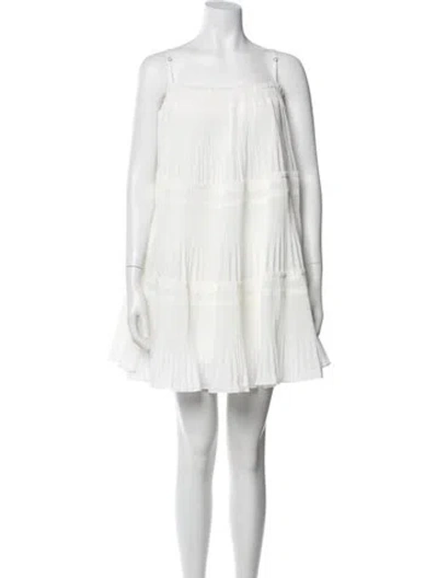 Pre-owned Acler Square Neckline Knee-length Dress In White