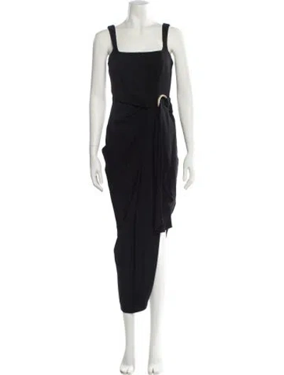 Pre-owned Acler Square Neckline Long Dress In Black