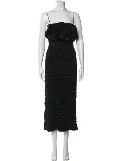 Pre-owned Acler Square Neckline Long Dress In Black