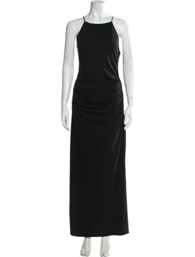 Pre-owned Acler Square Neckline Long Dress In Black