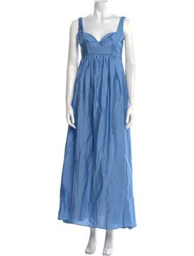Pre-owned Acler Square Neckline Long Dress In Blue