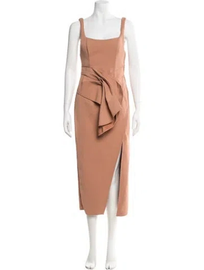 Pre-owned Acler Square Neckline Long Dress In Brown