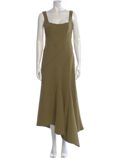 Pre-owned Acler Square Neckline Long Dress In Green