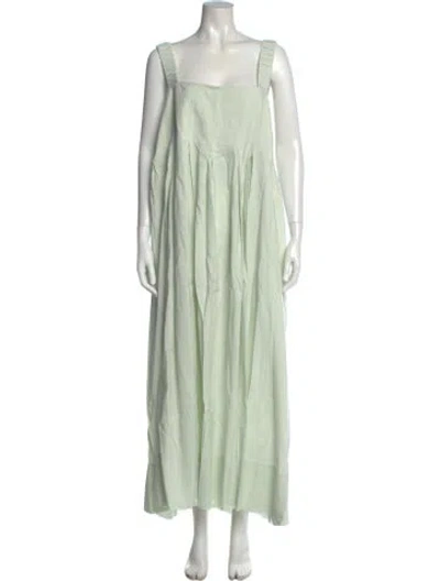 Pre-owned Acler Square Neckline Long Dress In Green