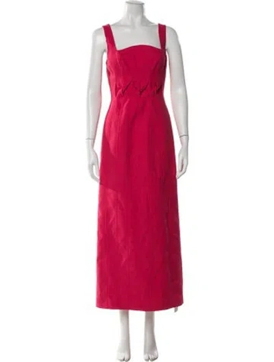 Pre-owned Acler Square Neckline Long Dress In Multi