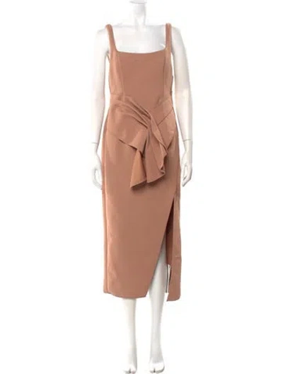 Pre-owned Acler Square Neckline Long Dress In Neutrals