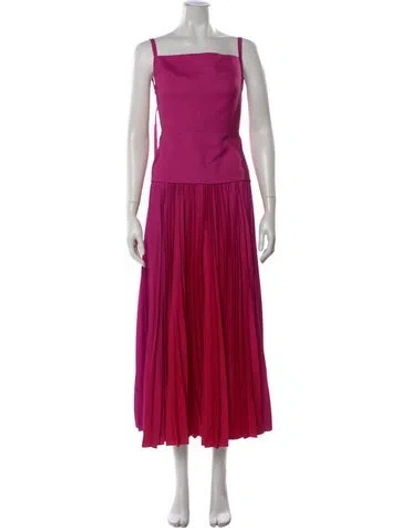 Pre-owned Acler Square Neckline Long Dress In Pink