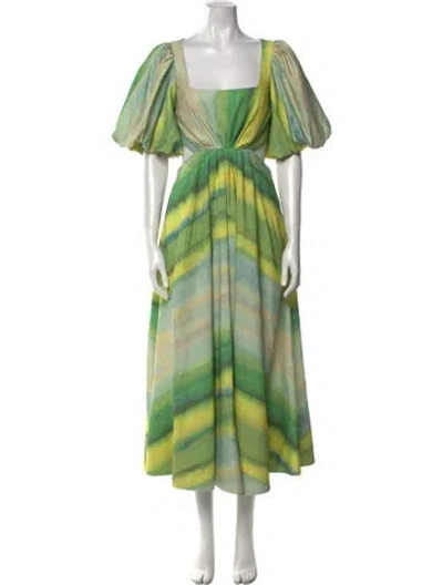 Pre-owned Acler Square Neckline Long Dress W/ Tags In Green