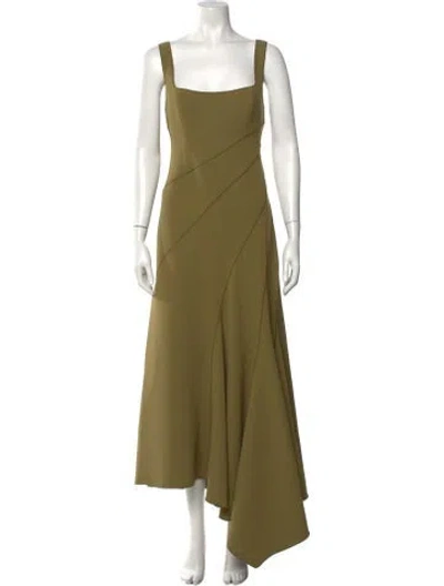 Pre-owned Acler Square Neckline Long Dress W/ Tags In Green