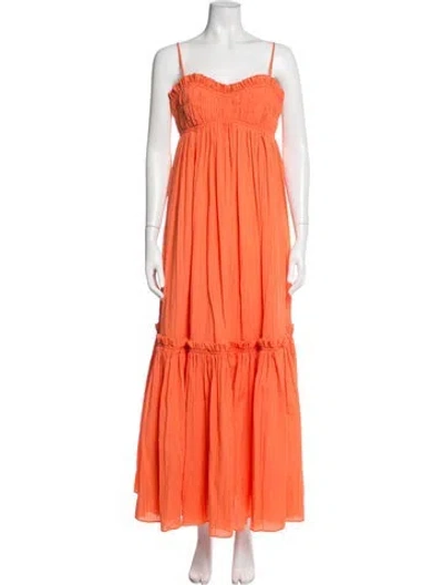 Pre-owned Acler Square Neckline Long Dress W/ Tags In Orange
