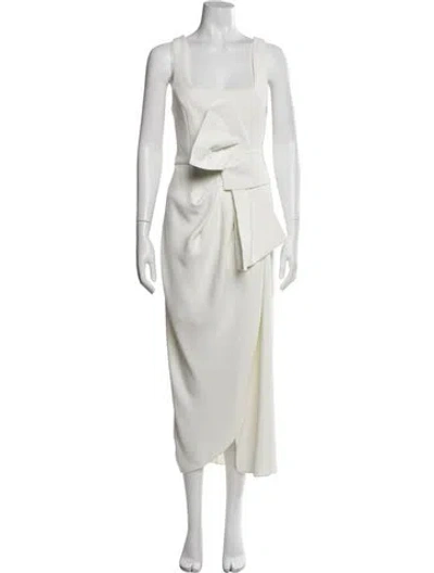 Pre-owned Acler Square Neckline Long Dress In White