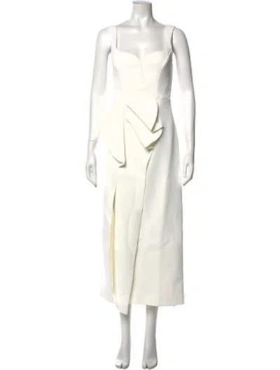 Pre-owned Acler Square Neckline Long Dress In White