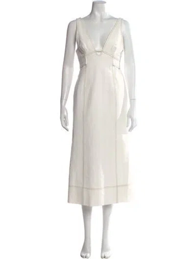 Pre-owned Acler Square Neckline Long Dress In White
