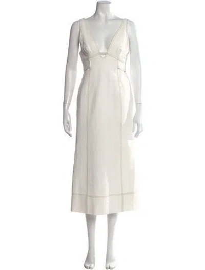 Pre-owned Acler Square Neckline Long Dress In White