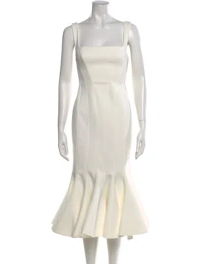 Pre-owned Acler Square Neckline Midi Length Dress In Neutral