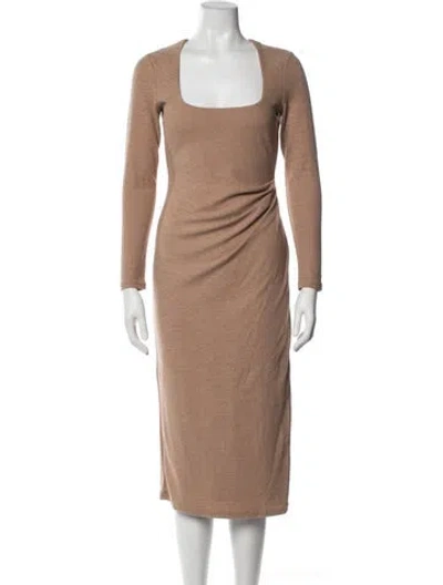 Pre-owned Acler Square Neckline Midi Length Dress In Neutrals