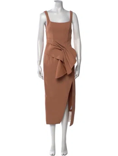 Pre-owned Acler Square Neckline Midi Length Dress W/ Tags In Neutrals