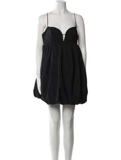Pre-owned Acler Square Neckline Mini Dress In Black