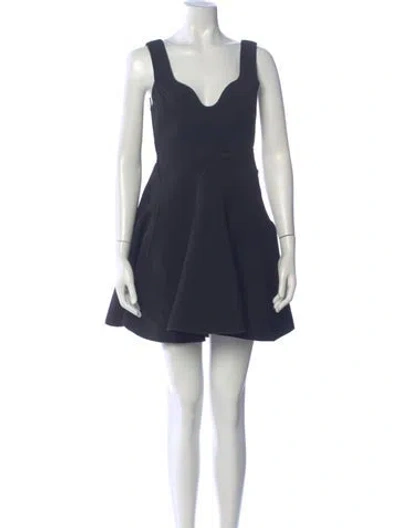 Pre-owned Acler Square Neckline Mini Dress In Blue
