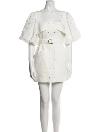 Pre-owned Acler Square Neckline Mini Dress In Neutral