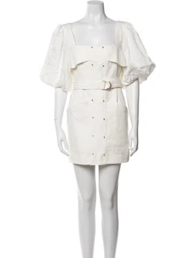 Pre-owned Acler Square Neckline Mini Dress In Neutral