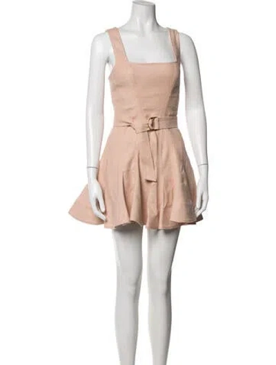 Pre-owned Acler Square Neckline Mini Dress In Neutrals