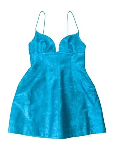 Pre-owned Acler Square Neckline Mini Dress W/ Tags In Blue