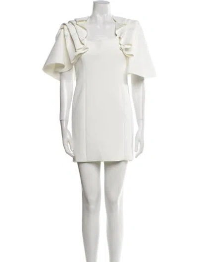 Pre-owned Acler Square Neckline Mini Dress In White