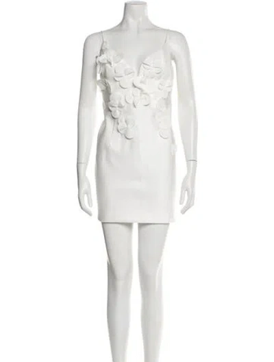 Pre-owned Acler Square Neckline Mini Dress In White