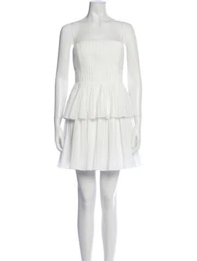 Pre-owned Acler Square Neckline Mini Dress In White