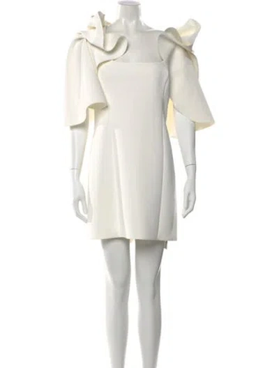 Pre-owned Acler Square Neckline Mini Dress In White