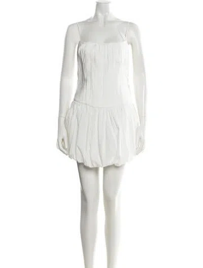 Pre-owned Acler Square Neckline Mini Dress In White