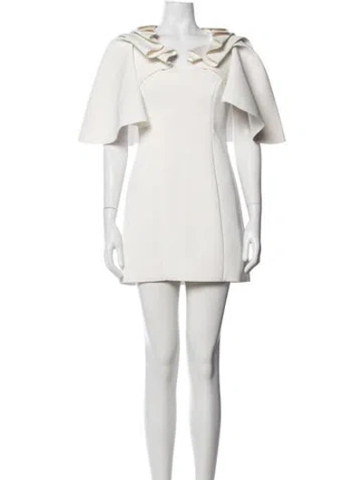 Pre-owned Acler Square Neckline Mini Dress In White