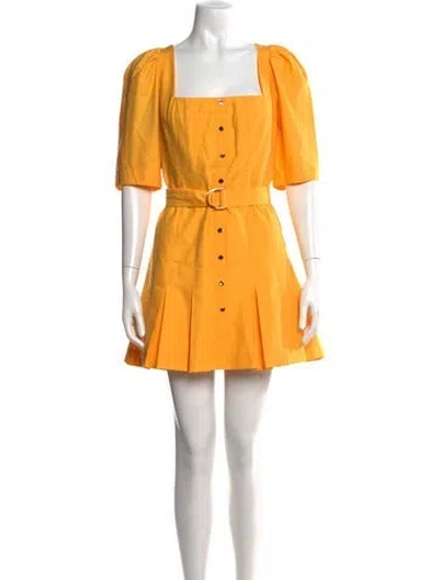 Pre-owned Acler Square Neckline Mini Dress In Yellow