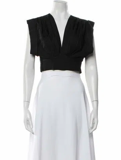 Pre-owned Acler Square Neckline Sleeveless Blouse In Black