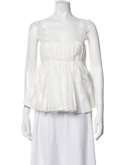 Pre-owned Acler Square Neckline Sleeveless Blouse In Neutrals