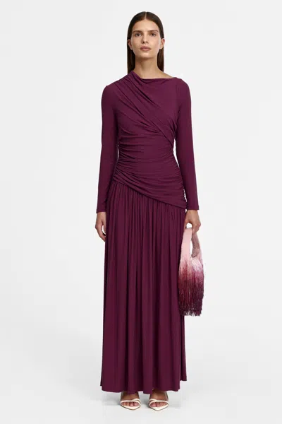 Acler Stamford Maxi Dress In Burgundy