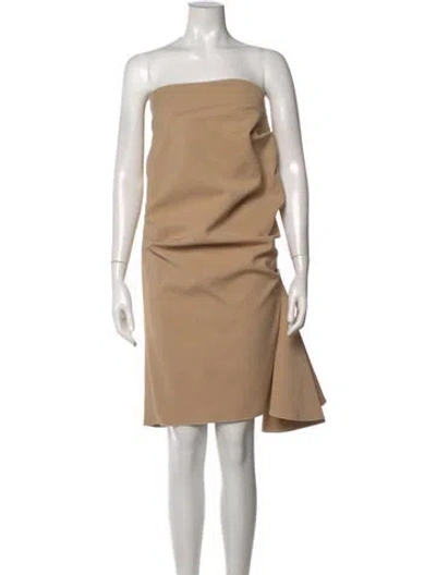Pre-owned Acler Strapless Knee-length Dress In Neutrals