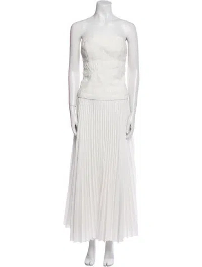 Pre-owned Acler Strapless Long Dress In White