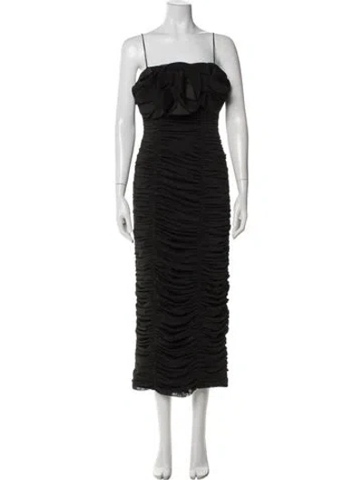 Pre-owned Acler Strapless Midi Length Dress In Black