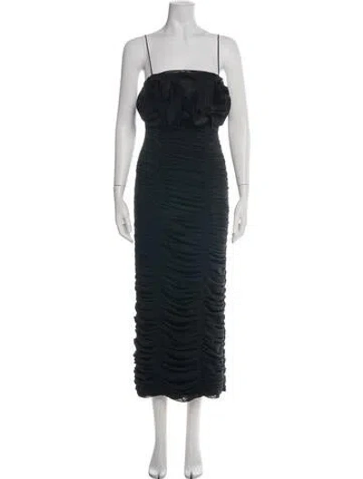 Pre-owned Acler Strapless Midi Length Dress W/ Tags In Green