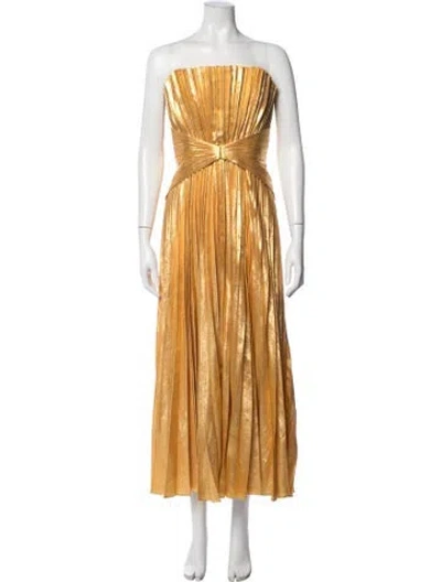 Pre-owned Acler Strapless Midi Length Dress W/ Tags In Yellow