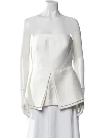 Pre-owned Acler Strapless Top In White