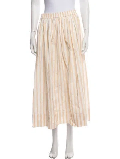 Pre-owned Acler Striped Long Skirt In White